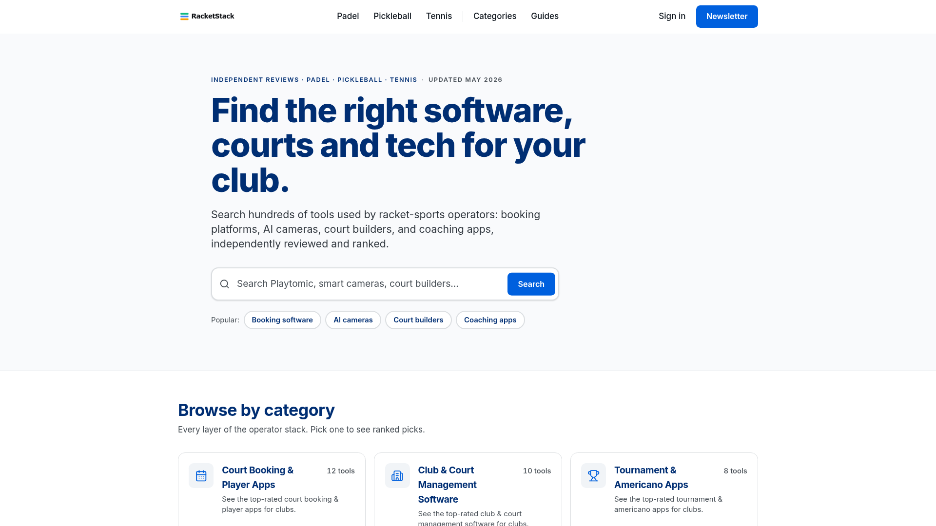Racket Stack product screenshot